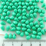 Teardrop Czech Beads - Turquoise Green - 6mm