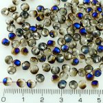 Mushroom Czech Beads - Crystal Blue Azure Half Luster - 4mm
