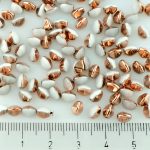 Pinch Czech Beads - Alabaster White Capri Gold Half - 5mm