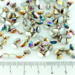 Pinch Czech Beads - Alabaster White Vitrail Rainbow Half - 5mm