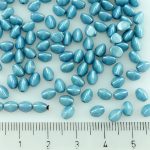 Pinch Czech Beads - Alabaster Opaque Gray Blue Luster - 5mm