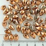 Teardrop Czech Beads - Crystal Metallic Capri Gold Half - 8mm