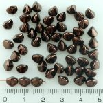 Pinch Czech Beads - Metallic Shiny Bronze Brown Luster - 7mm