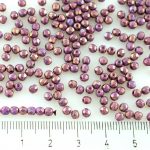 Round Faceted Fire Polished Czech Beads - Iris Vega Purple - 3mm