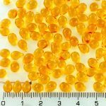 Teardrop Czech Beads - Crystal Yellow Topaz - 7mm
