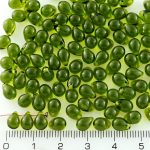 Teardrop Czech Beads - Crystal Olive Green - 7mm