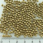 Round Czech Beads - Metallic Gold Bronze - 3mm