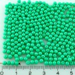 Round Czech Beads - Opaque Turquoise Green - 3mm