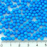 Round Czech Beads - UV Active Neon Aqua Blue Matte - 4mm