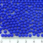 Round Czech Beads - UV Active Neon Blue Matte - 4mm