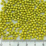 Round Faceted Fire Polished Czech Beads - Opaque Yellow Blue Terracotta Picasso - 3mm