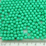 Round Czech Beads - Opaque Turquoise Green - 4mm