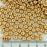 Forget-Me-Not Flower Czech Small Flat Beads - Matte Bronze Pale Gold - 5mm