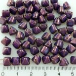 Pyramid Stud Two Hole Czech Beads - Vega Purple Luster - 6mm