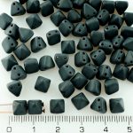 Pyramid Stud Two Hole Czech Beads - Matte Black - 6mm