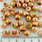 Mushroom Czech Beads - Pink Picasso Luster - 9mm