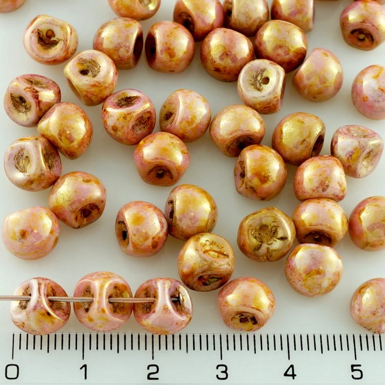 Opaque Mustard Mushroom Beads With Luster Finish, 9x8mm Mushroom Beads,  Mushroom Button Beads, 30 Beads per Strand 