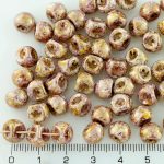 Mushroom Czech Beads - Picasso Brown Purple Gold Luster - 9mm
