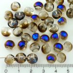 Mushroom Czech Beads - Crystal Azuro Blue Half - 9mm