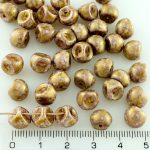 Mushroom Czech Beads - Picasso Matte Purple Brown Senegal - 9mm