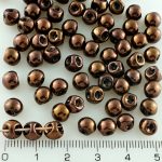 Mushroom Czech Beads - Metallic Shiny Bronze Brown Luster - 6mm