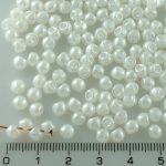 Mushroom Czech Beads - Opaque White Luster - 4mm