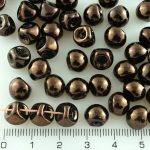 Mushroom Czech Beads - Metallic Shiny Bronze Brown Luster - 9mm