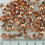 Mushroom Czech Beads - Crystal Metallic Capri Gold Copper Half - 6mm