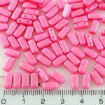 Two Hole Czech Beads - Matte Pearl Shine Light Pink - 8mm