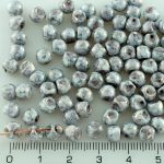 Mushroom Czech Beads - Picasso Gray Silver Copper Terracotta - 6mm