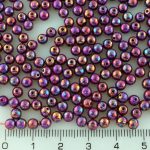 Round Czech Beads - Iris Vega Purple Luster - 4mm