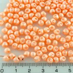 Mushroom Czech Beads - Matte Pearl Salmon Orange Cotton Candy - 4mm