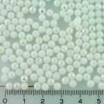 Round Czech Beads - Opaque White AB Half - 4mm