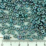 Forget-Me-Not Flower Czech Small Flat Beads - Nebula Opaque Turquoise - 5mm