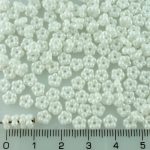 Forget-Me-Not Flower Czech Small Flat Beads - Opaque Luster White - 5mm