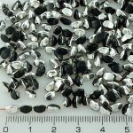 Pinch Czech Beads - Black Silver Half - 5mm