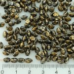 Pinch Czech Beads - Black Gold Spotted - 5mm