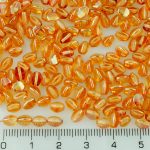 Pinch Czech Beads - Crystal Yellow Orange Apricot Luster - 5mm