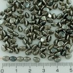 Pinch Czech Beads - Metallic Dark Silver - 5mm