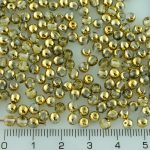 Round Czech Beads - Crystal Metallic Gold Half - 4mm