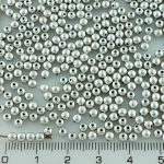 Round Czech Beads - Metallic Matte Aluminium Silver - 3mm