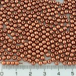 Round Czech Beads - Metallic Matte Bronze Copper - 3mm