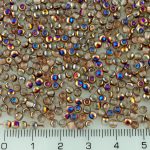 Round Czech Beads - Crystal Iris Purple Half - 3mm