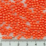 Round Czech Beads - Pearl Shine Coral Red - 3mm
