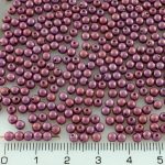 Round Czech Beads - Vega Purple Luster - 3mm