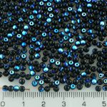 Round Czech Beads - Black AB Half - 3mm
