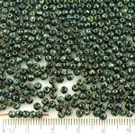 Round Czech Beads - Picasso Black - 3mm
