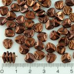 Flower Petal Czech Beads - Metallic Bronze - 8mm
