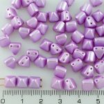 Pyramid Stud Two Hole Czech Beads - Pearl Pastel Lilac Violet Purple - 6mm