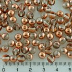 Round Czech Beads - Crystal Metallic Capri Gold Copper Half - 6mm